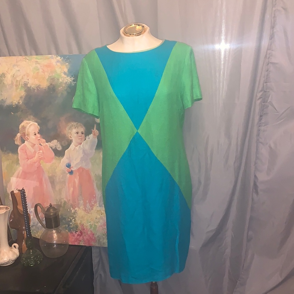 Retro color block dress